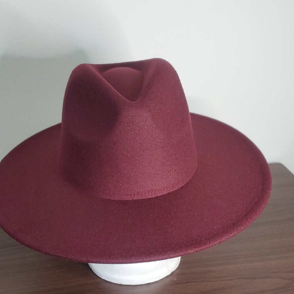 Sophisticated BurgundyWide-Brim Hat